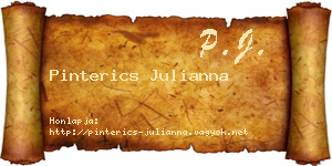 Pinterics Julianna névjegykártya